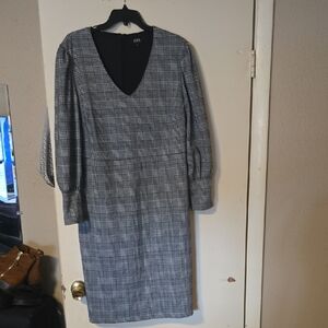 Chic Long Sleeve Plaid Dress